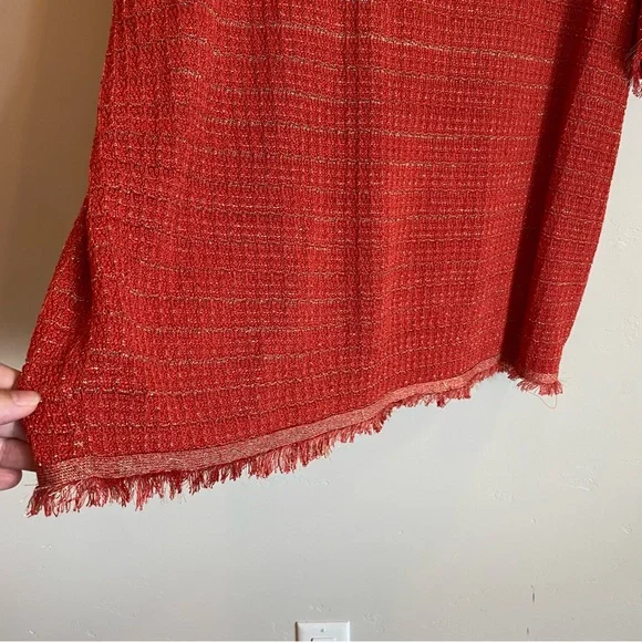 ZARA Red Orange Knit Shift Mini Dress - Picture 5 of 8